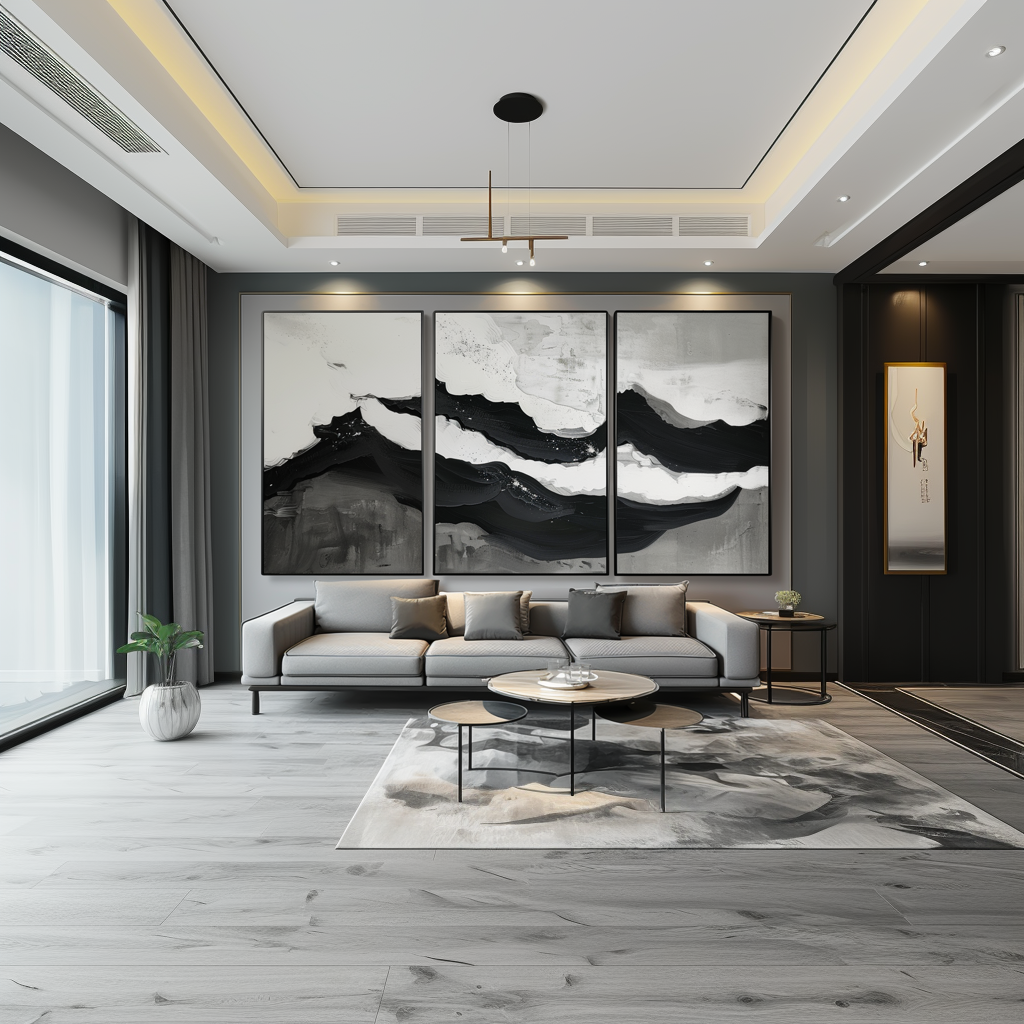 Minimalist Zen Balance Abstract Painting for Living Room Bedroom Set of 3