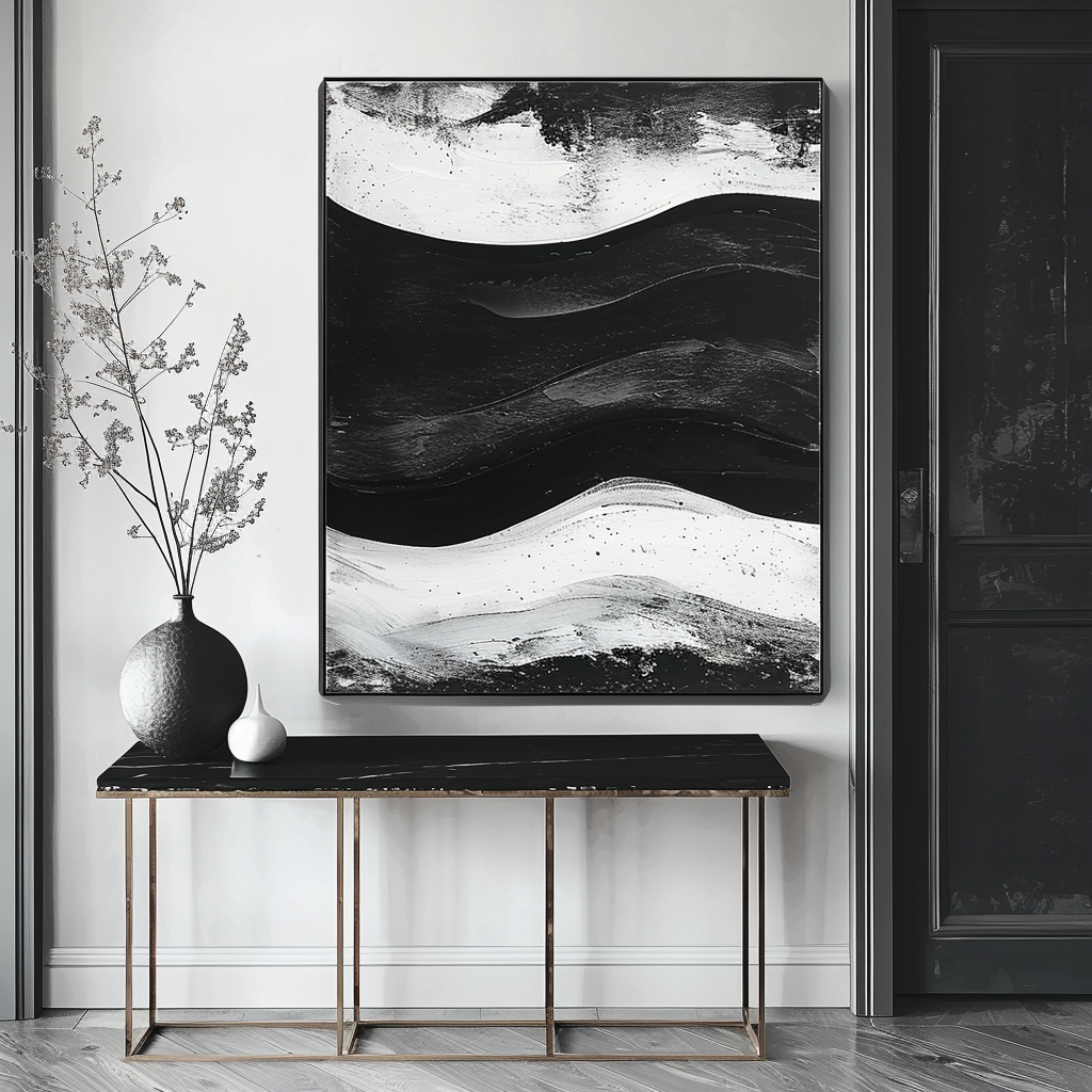 3D Texture Minimalist Zen Balance Abstract Painting Deco for Living Room Bedroom