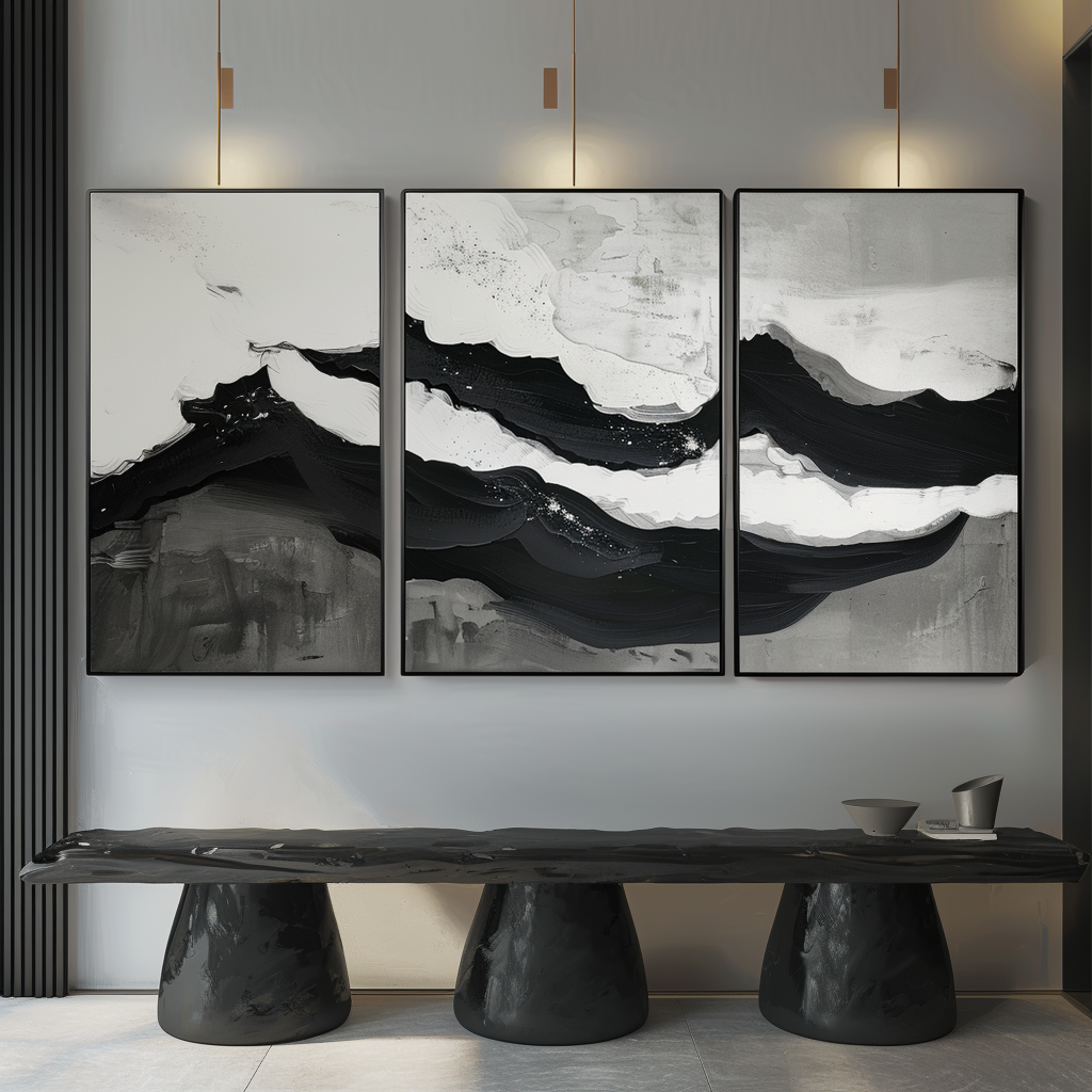 Minimalist Zen Balance Abstract Painting for Living Room Bedroom Set of 3