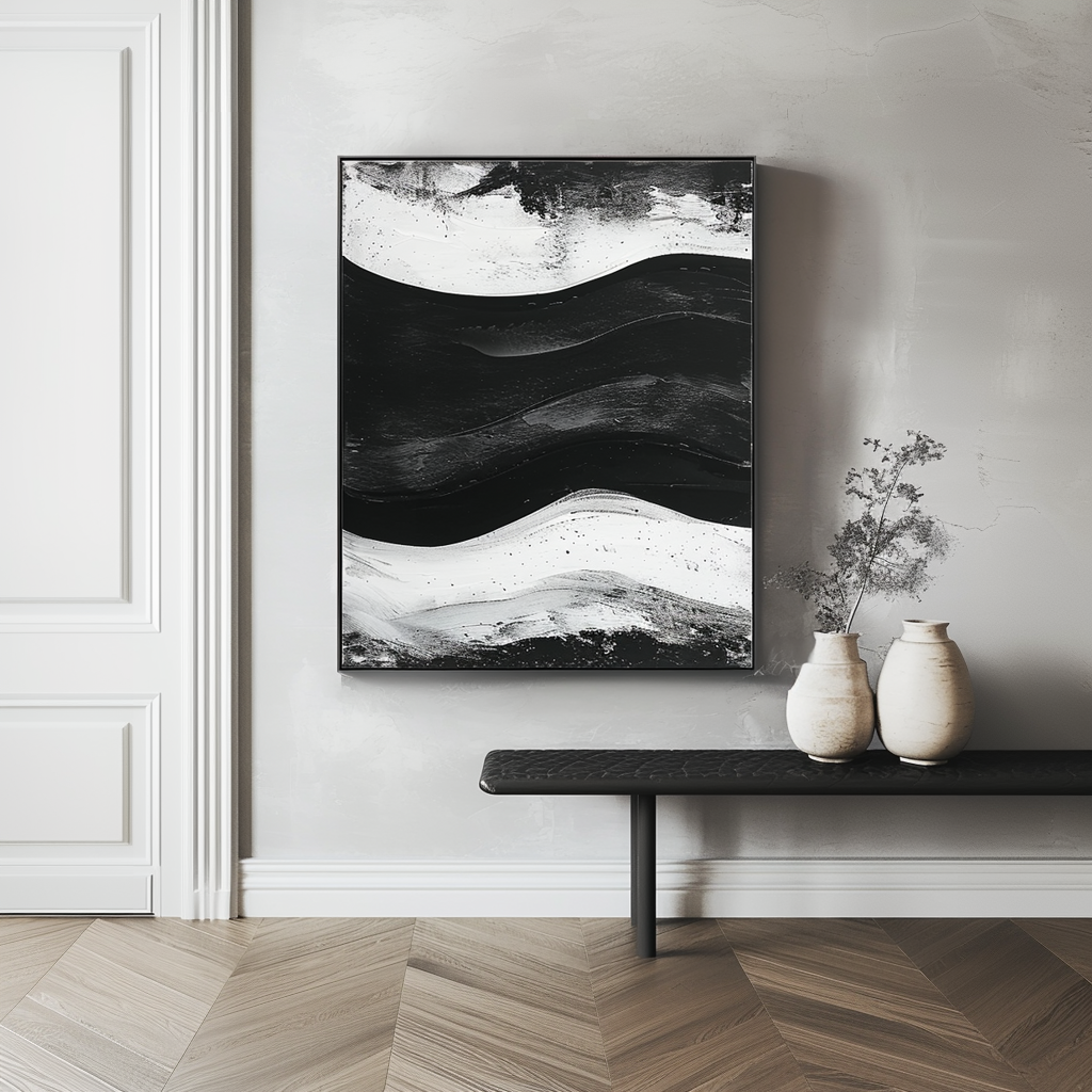 3D Texture Minimalist Zen Balance Abstract Painting Deco for Living Room Bedroom