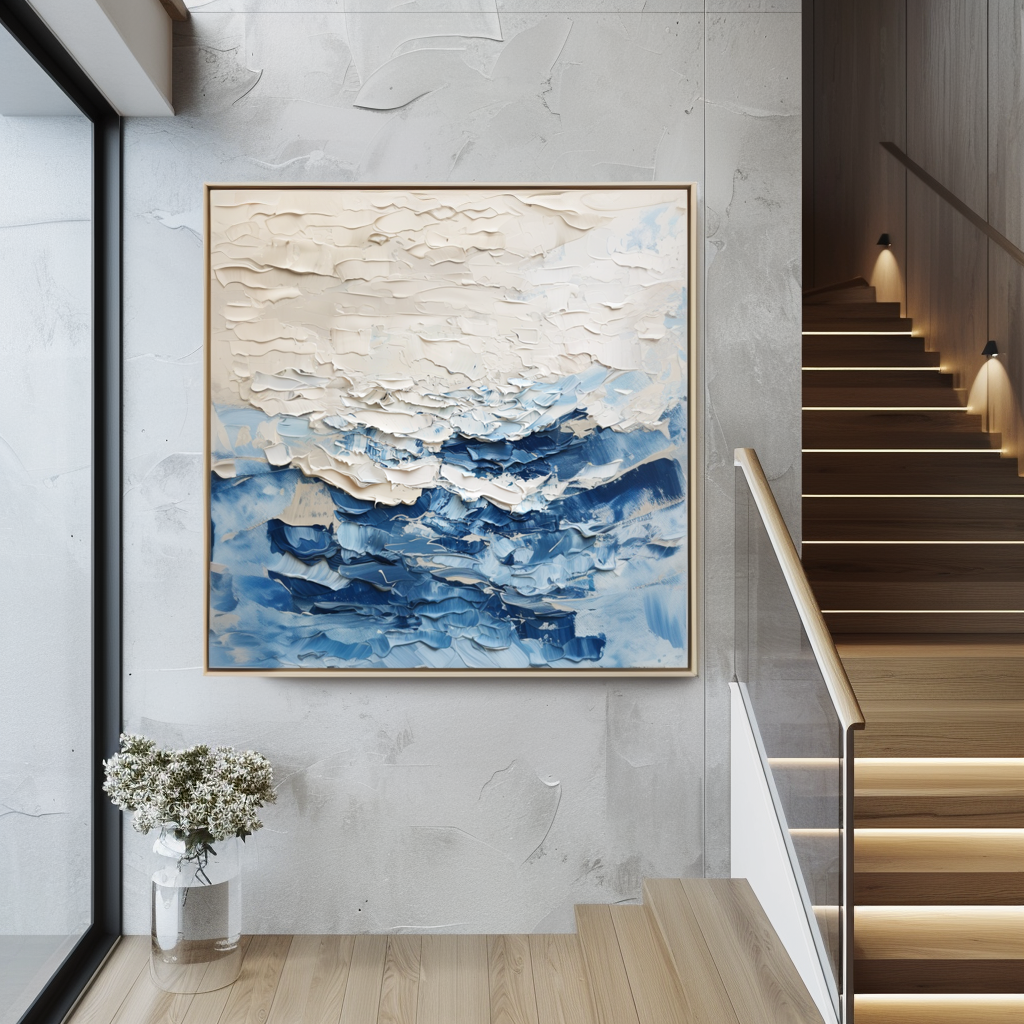 3D Textured Minimalistic Canvas Painting