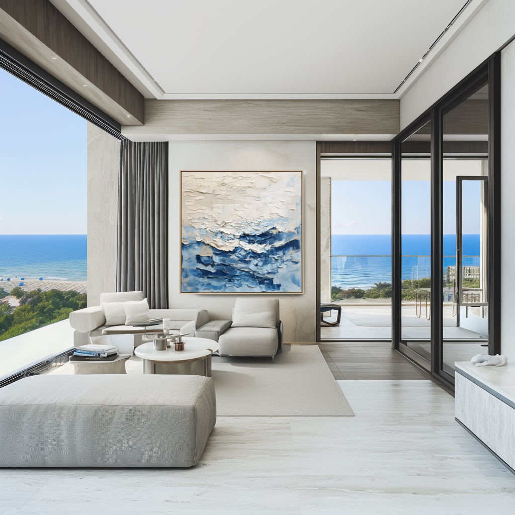 3D Textured Minimalistic Canvas Painting