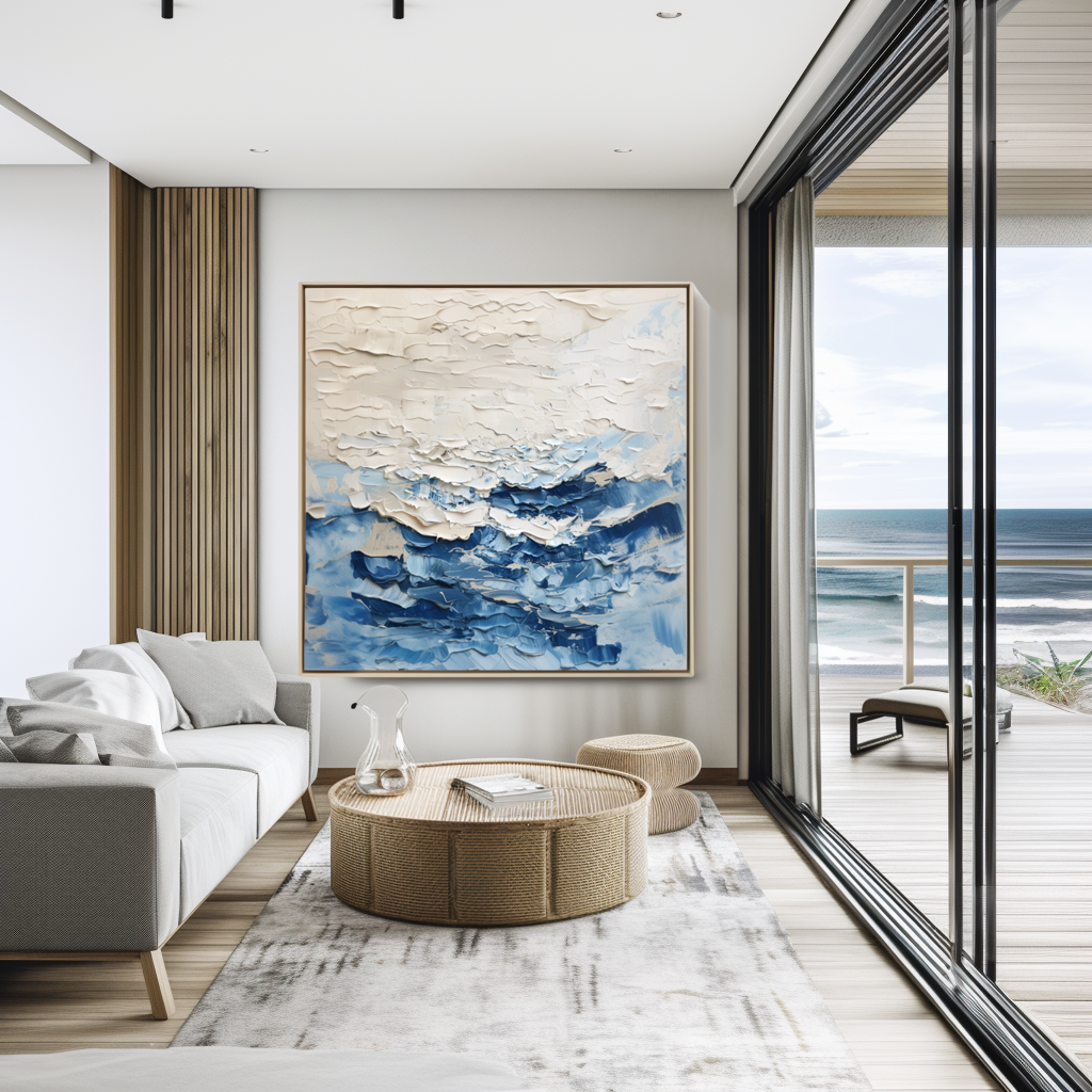 3D Textured Minimalistic Canvas Painting