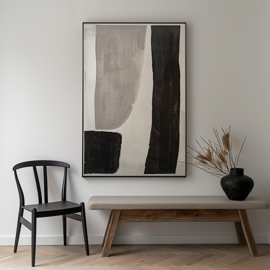 Minimalist Zen Balance Abstract Painting for Living Room Bedroom